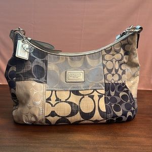 Coach Signature Hobo Canvas Patchwork Bag